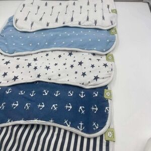 KeaBabies Burp Cloths 5 Pack Nautical Baby Shower Gift Designs